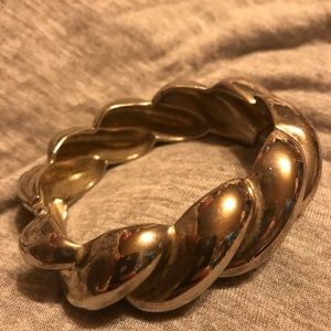 Vintage Silver Color Metal Spring Clasp Bracelet